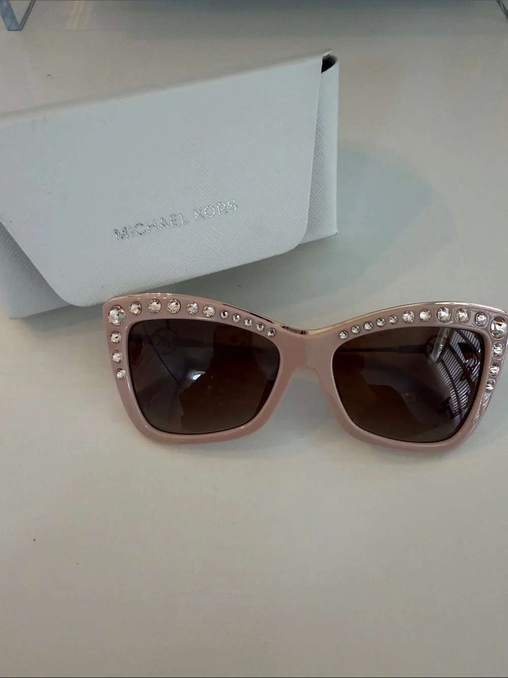 Michael Kors Hollywood Cat Eye Sunglasses in Shell Pink